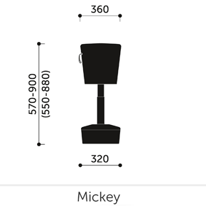 Mickey Pouffe Movement Chair with Fabric Base Dimension 1 Mickey Pouffe Movement Chair with Fabric Base Dimension 1