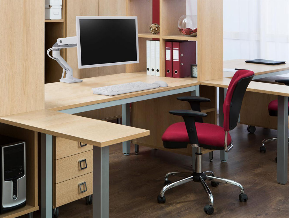 Ergotron HX Desk Heavy Monitor Arm in White with TwoPiece Clamp