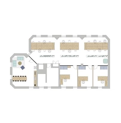 2D General Layout Rectangular Office Space