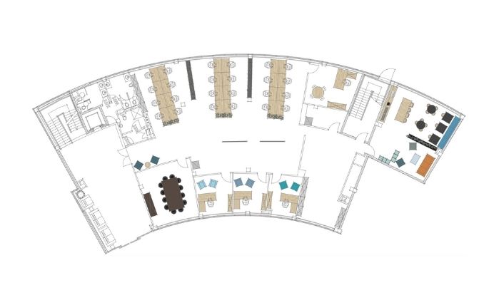 2D Layout Arched Office Space