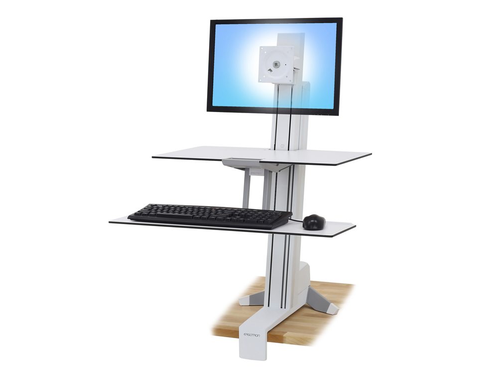 Ergotron WorkFit S Sit Stand Workstation with Worksurface - White - LD