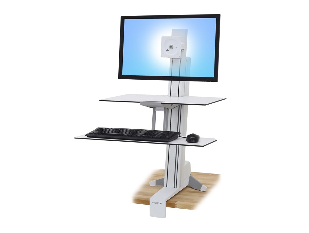 Ergotron WorkFit S Sit Stand Workstation with work surface - White - HD