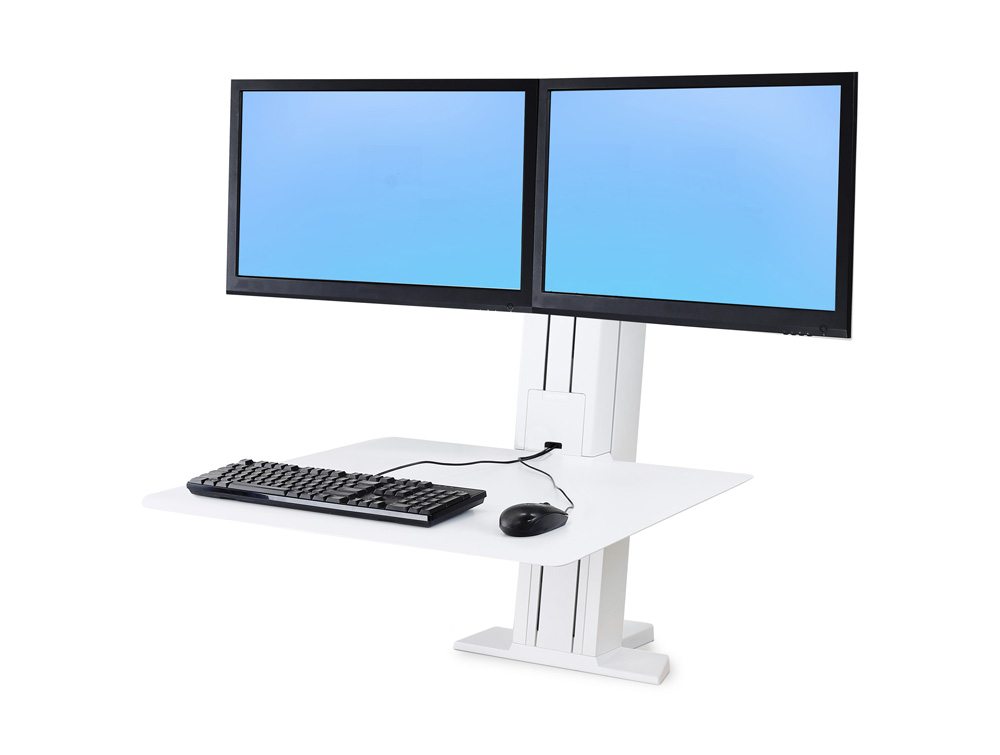 Ergotron WorkFit-SR Dual Monitor Sit Stand Workstation - White
