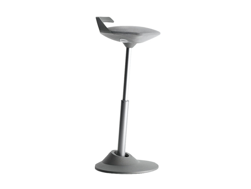 Aeris Muvman Active Sit-Stand Stool - Grey - Light Grey Base