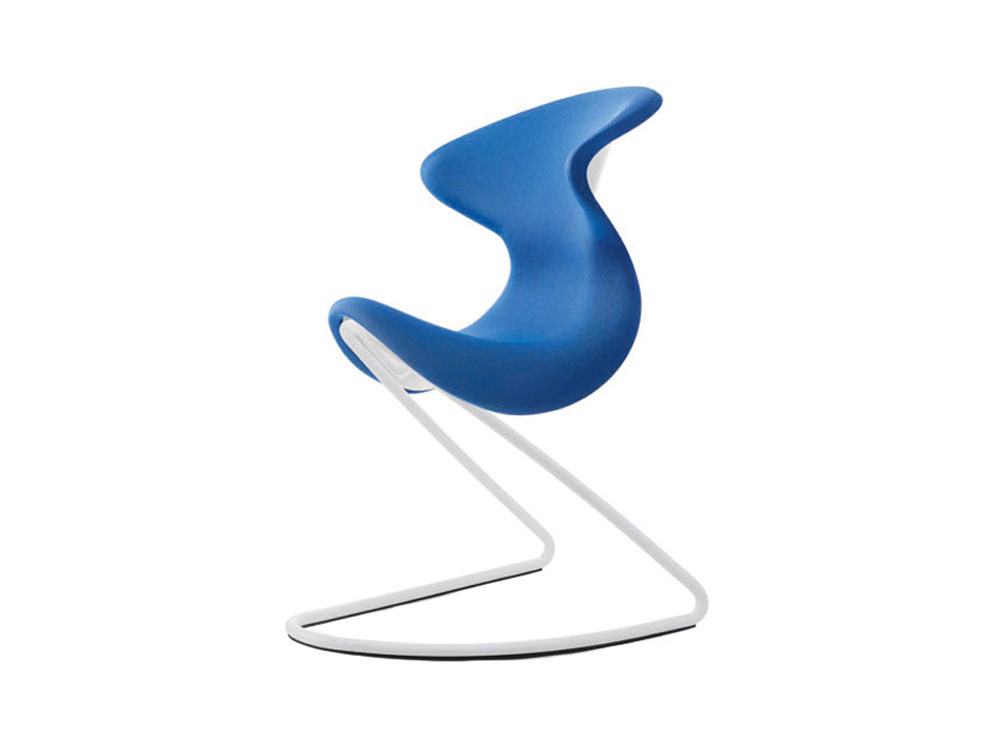 Aeris Oyo Ergonomic Conference and Visitor Chair - Fabric - Pastel Blue - White Base