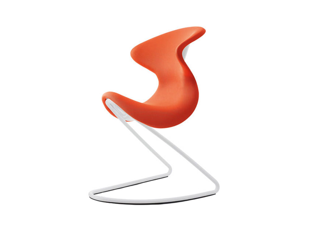 Aeris Oyo Ergonomic Conference and Visitor Chair - Fabric - Orange - White Base