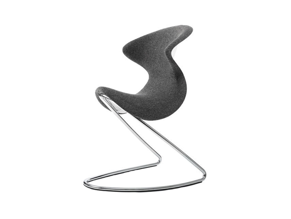 Aeris Oyo Ergonomic Conference and Visitor Chair - Felt - Graphite - Chrome Base