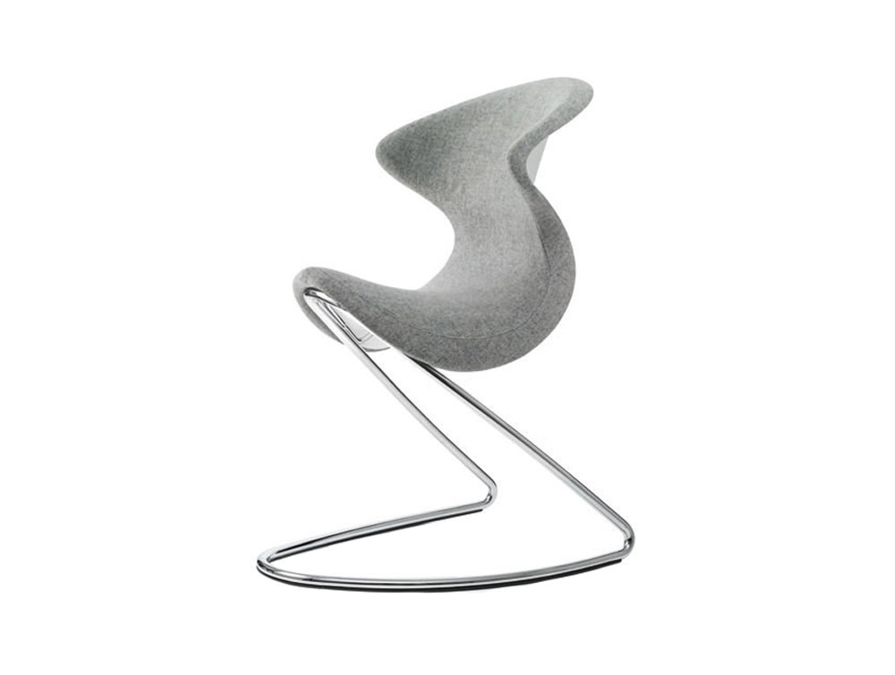 Aeris Oyo Ergonomic Conference and Visitor Chair - Felt - Light Grey - Chrome Base