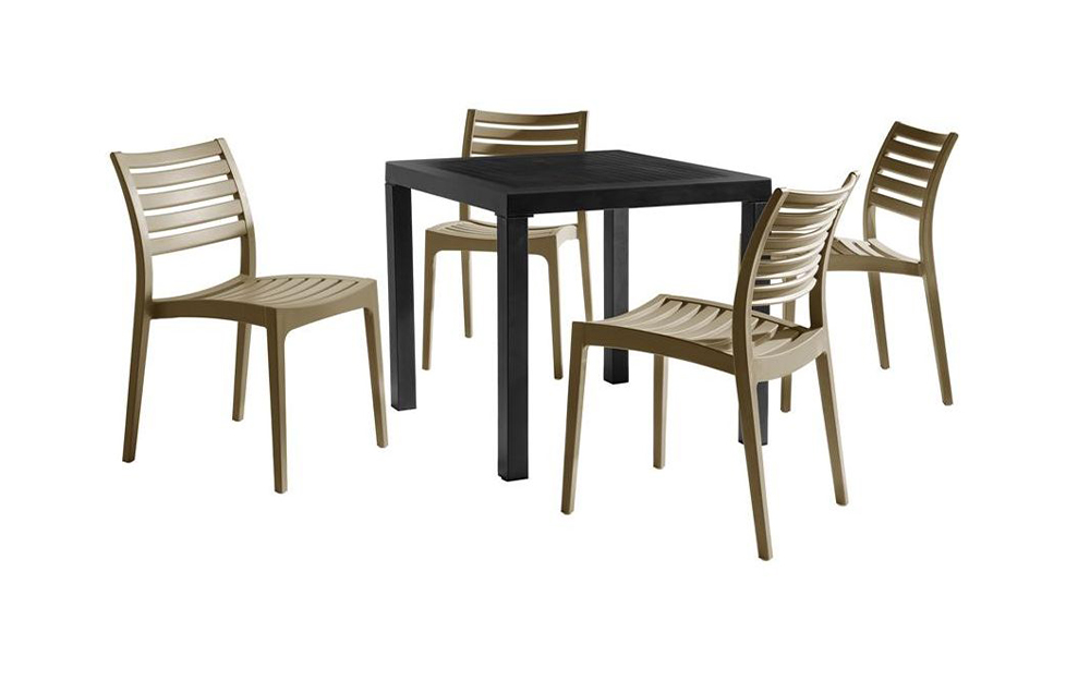 Ares Outdoor Taupe Dining Set