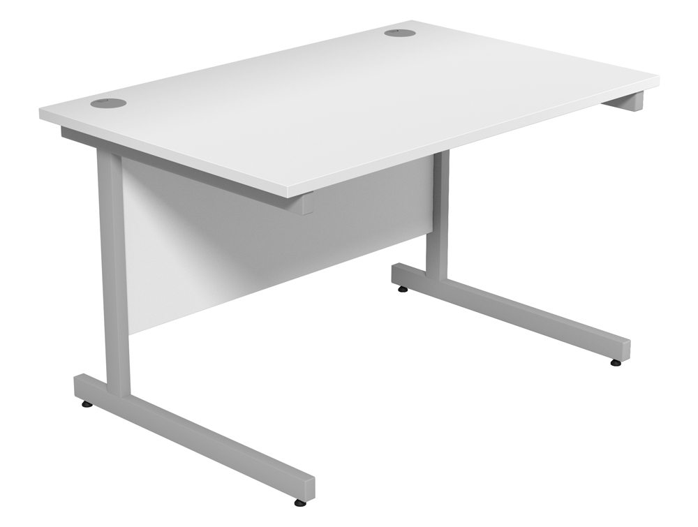 Ashford Cantilever Leg Straight Desk In White