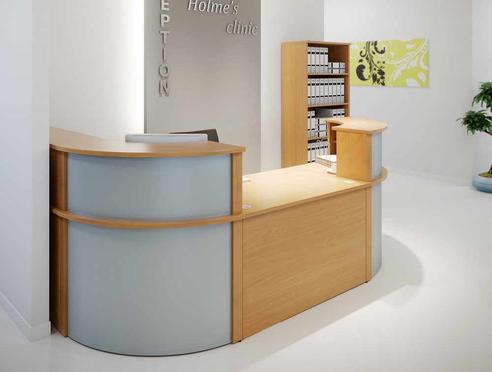 Ashford Reception 90 Degree Corner Desk In Maple