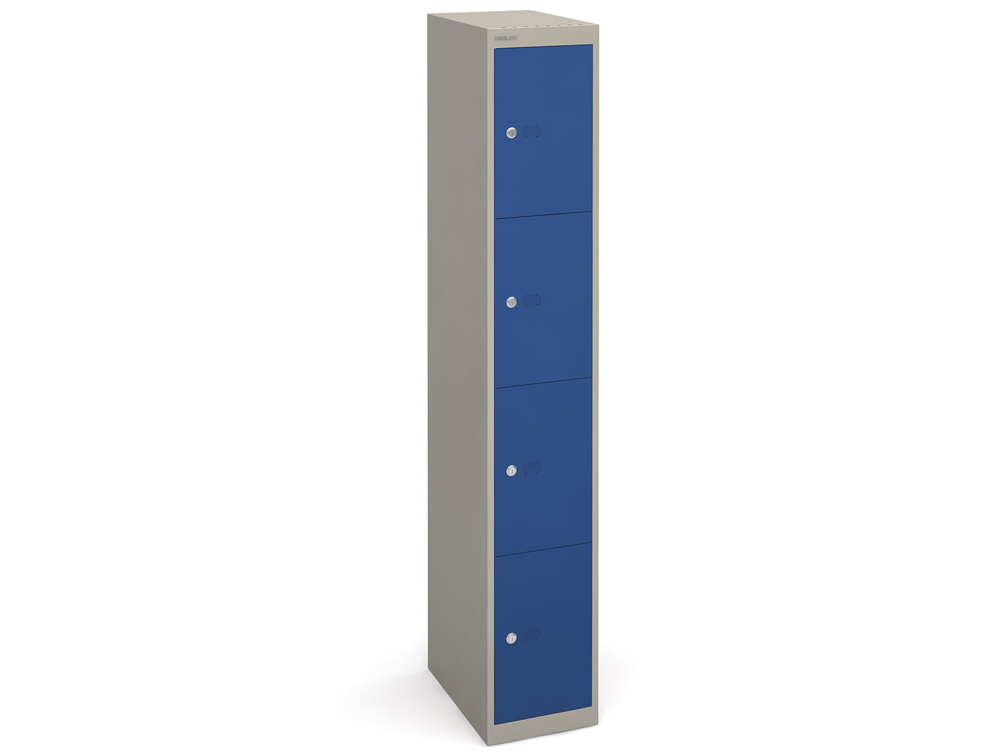Bisley CLK Deep Metal Locker - Grey and Blue Finish - 4-Door