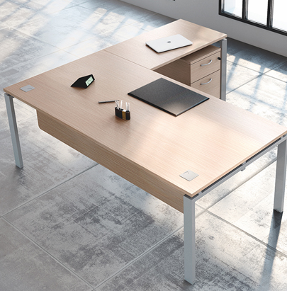 Buronomic Astro Executive Sober Desk 3 with return and suspended modesty panel