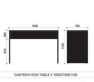 Kito Canteen High-Top Poseur Table in Maple and White Dimension 2 Kito Canteen High-Top Poseur Table in Maple and White Dimension 2