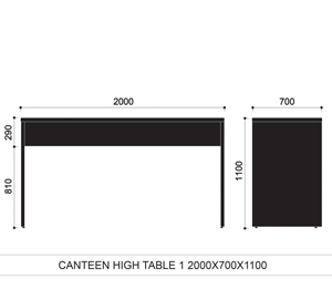 Kito Canteen High-Top Poseur Table in Maple and White Dimension 1 Kito Canteen High-Top Poseur Table in Maple and White Dimension 1