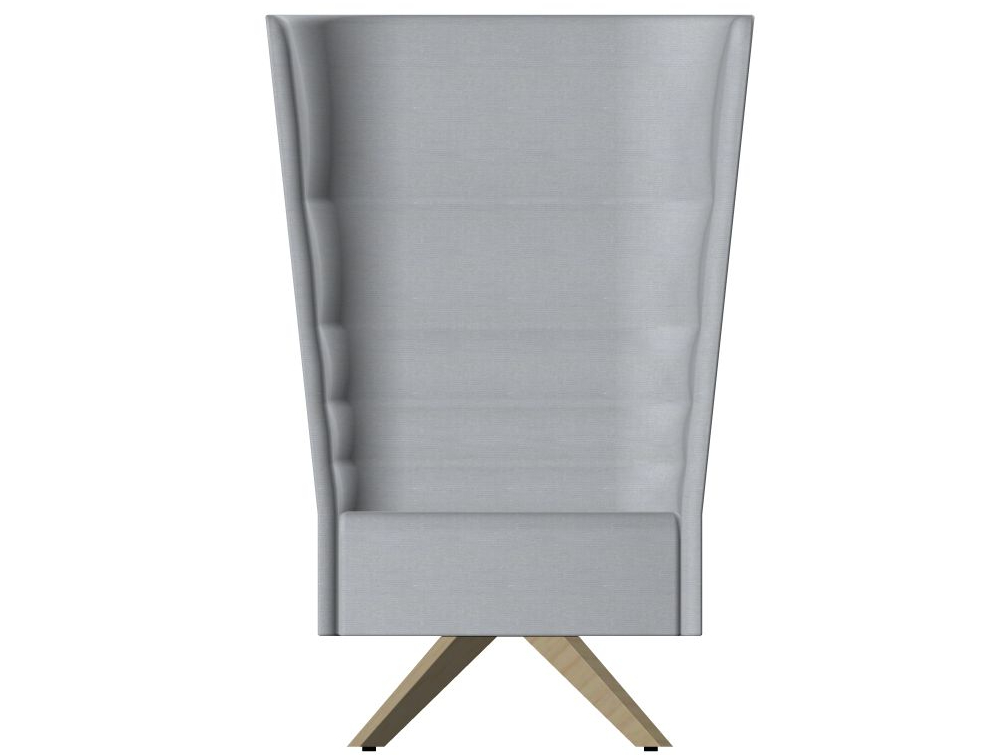 Cell128 Single-Seater Chair with Fixed Steel Base and 4 Legs in Wood