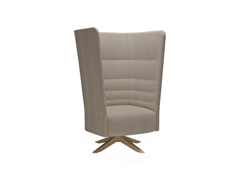 Cell128 Single-Seater with Swivel Steel Base and 4 Spokes in Wood