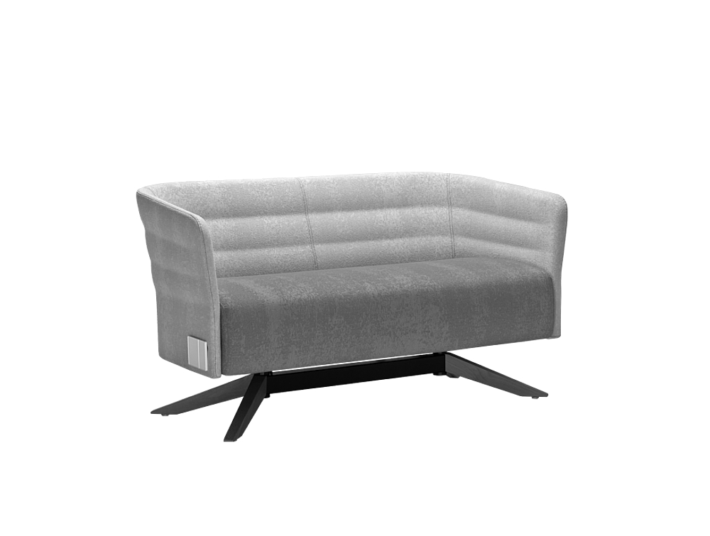 Cell72 2-Seater with Steel Base and 4 Spokes in Wood