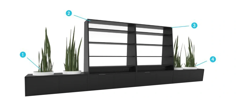 Define Planter Unit with Two 18" Pots