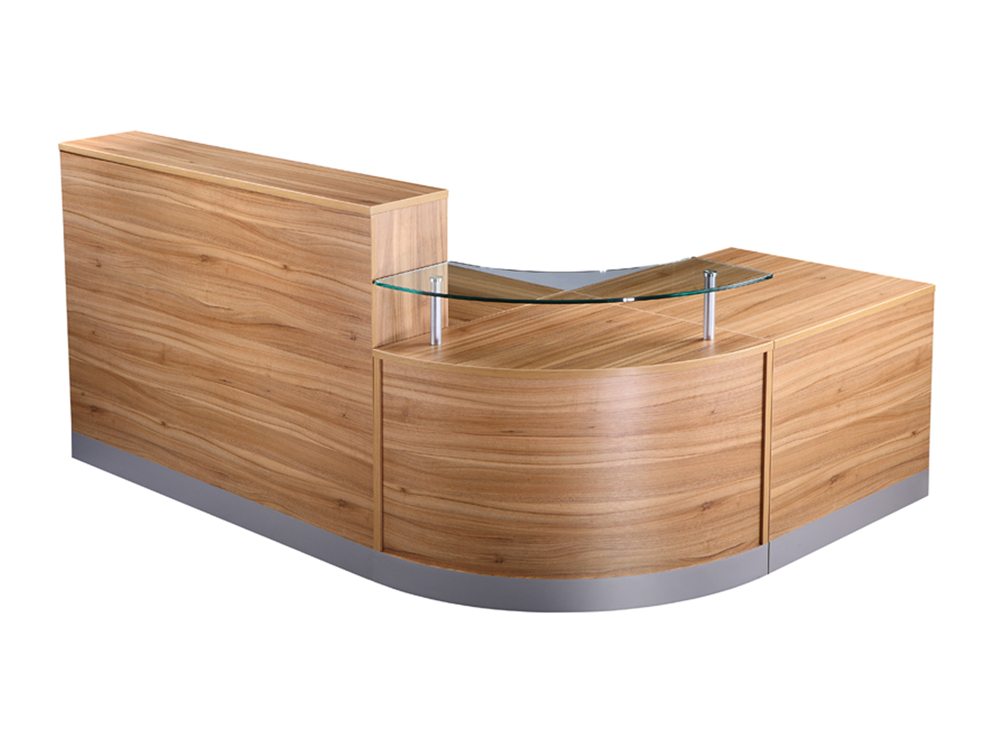 Elite Curved Corner Reception Unit - Black Walnut