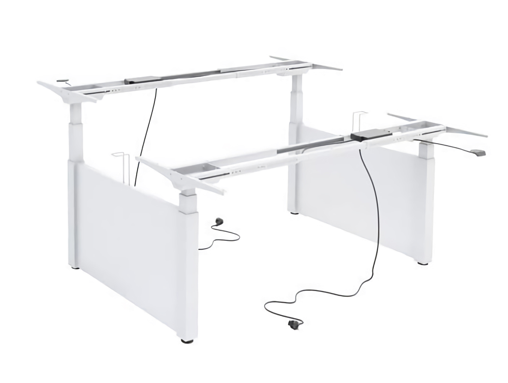 Ergomaster Solo Electric Corner Sit Stand Desk In White