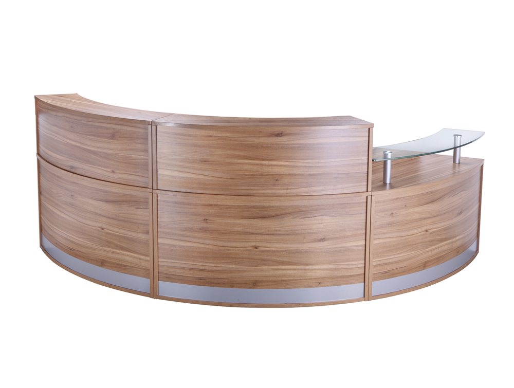 Elite 3Section Semi Circle Reception Unit Black Walnut