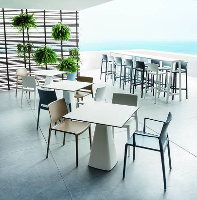 Gaber Bakhita Stackable Canteen Chair in Office Break Room