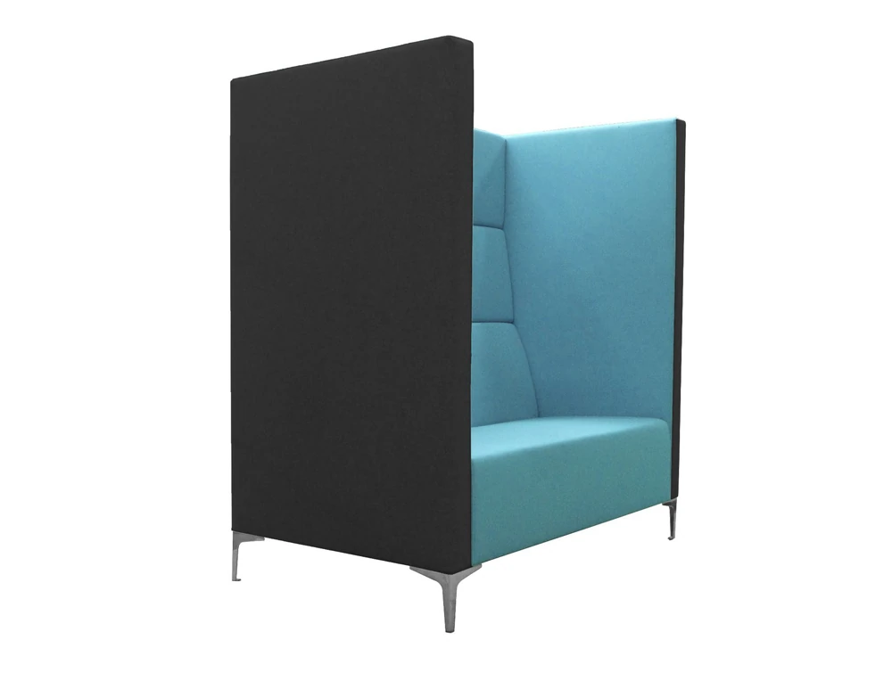 Huddle Modular Cave High Seating with Blue Interior Colour and Black Exterior Finish 