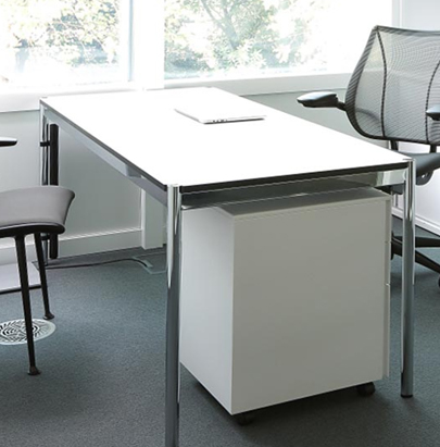 FHumanscale Liberty All Mesh Side Task Chair with Frameless Front Edge 2 in Black Frame with Grey Seat in Office Desk Table