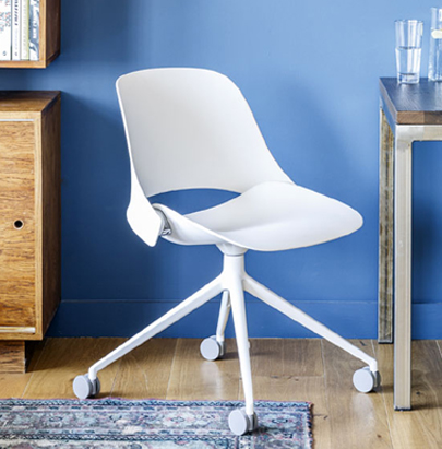 Humanscale Trea Chair with Ergonomic Comfort for Office and Home 6 in Four Star Base Leg in White Finish