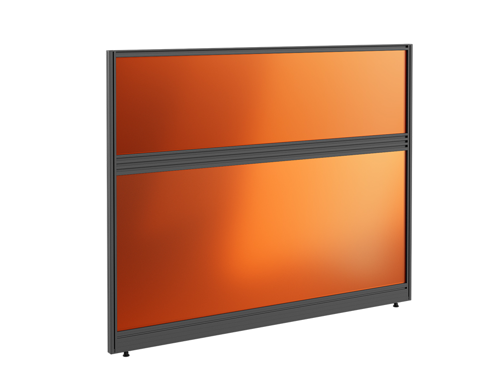 Join Up Freestanding Straight Fully Glazed Screen with Toolbar - W1600mm x H1000mm