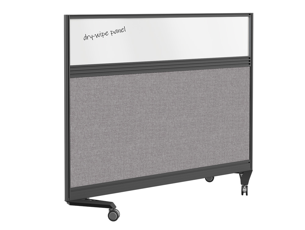 Join Up Mobile Straight Dry Wipe Fabric Screen with Single Toolbar - 1500 x 800mm