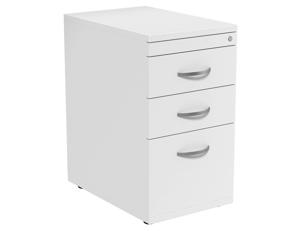 Kito 3 Drawer Desk High Pedestal In White Radius Office Uk Kito 3 Drawer Desk High Pedestal In