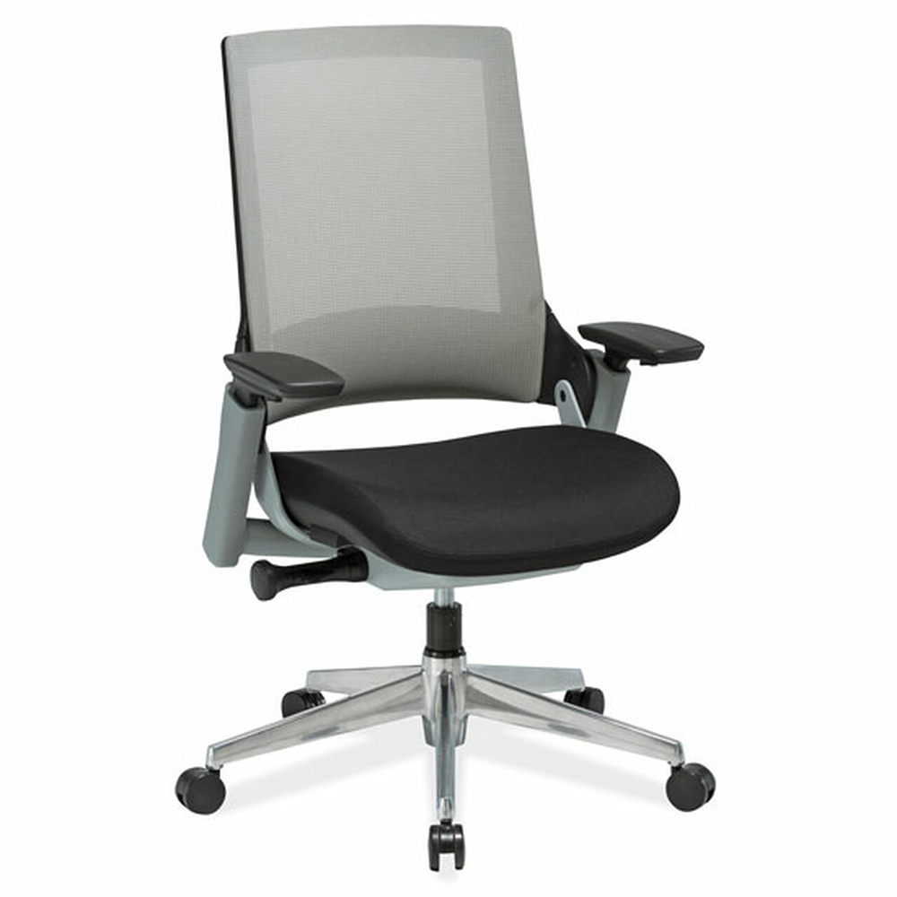 Luna Collection Mid Back Mesh Chair with Two-Tone Frame and Aluminum Base
