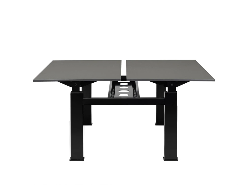 Mara Follow SitStand Bench Desk 299B Black Top, White Frame, 1800mm