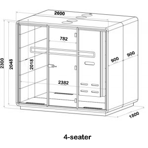 Mikomax Hush Meet L Acoustic Meeting Pod Dimension 1 Mikomax Hush Meet L Acoustic Meeting Pod Dimension 1