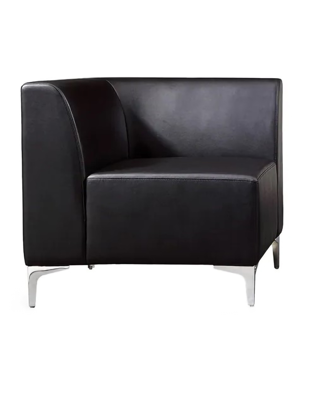 Modular Corner Section Sofa - Black Faux Leather