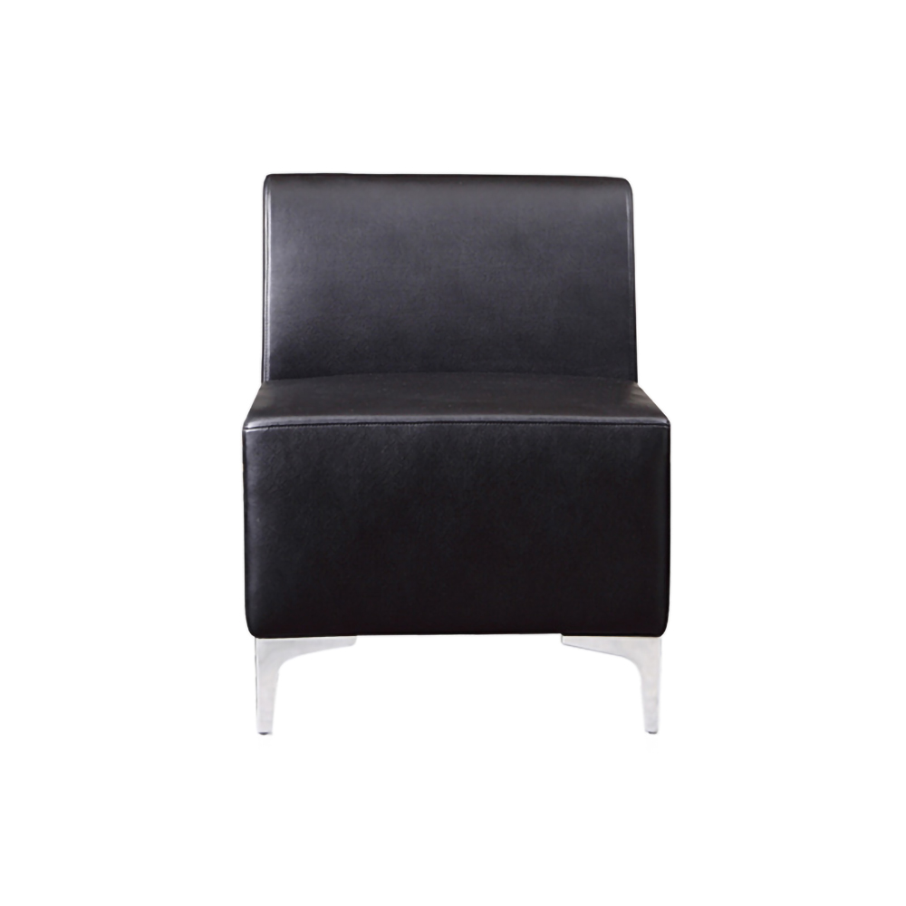 Modular Middle Section Sofa - Black Faux Leather