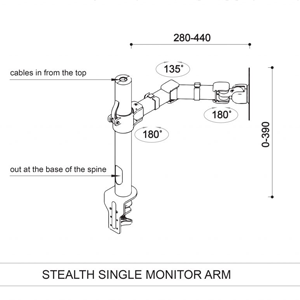 Stealth Monitor Arm Dimension 1 Stealth Monitor Arm Dimension 1