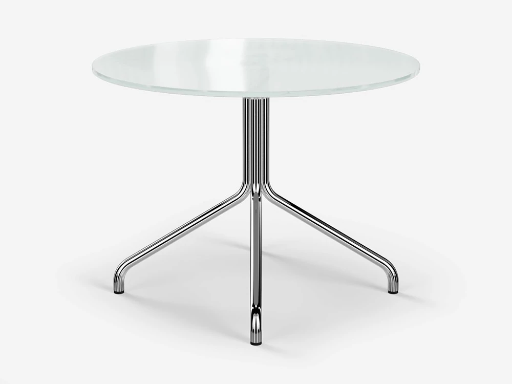 Multipurpose Low Round Table with Metal Legs