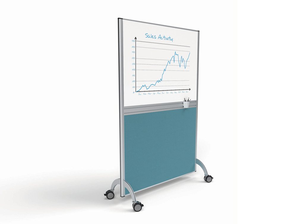Marathon Mobile Free Standing Screen with Dry Wipe Board