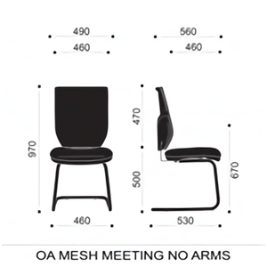 OA Mesh Back Task Operator Chair in Black Dimension 1 OA Mesh Back Task Operator Chair in Black Dimension 1