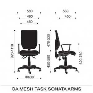 OA Mesh Back Task Operator Chair in Black Dimension 5 OA Mesh Back Task Operator Chair in Black Dimension 5