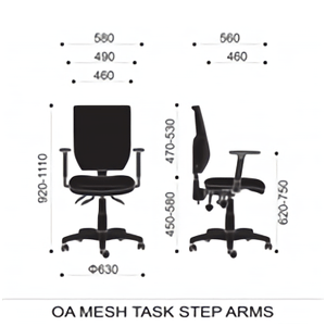 OA Mesh Back Task Operator Chair in Black Dimension 6 OA Mesh Back Task Operator Chair in Black Dimension 6