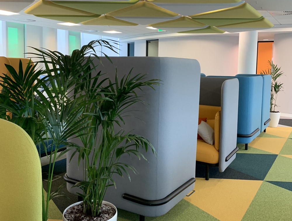 Playrix Office Grey High Roof Meeting Den with Yellow Cushions