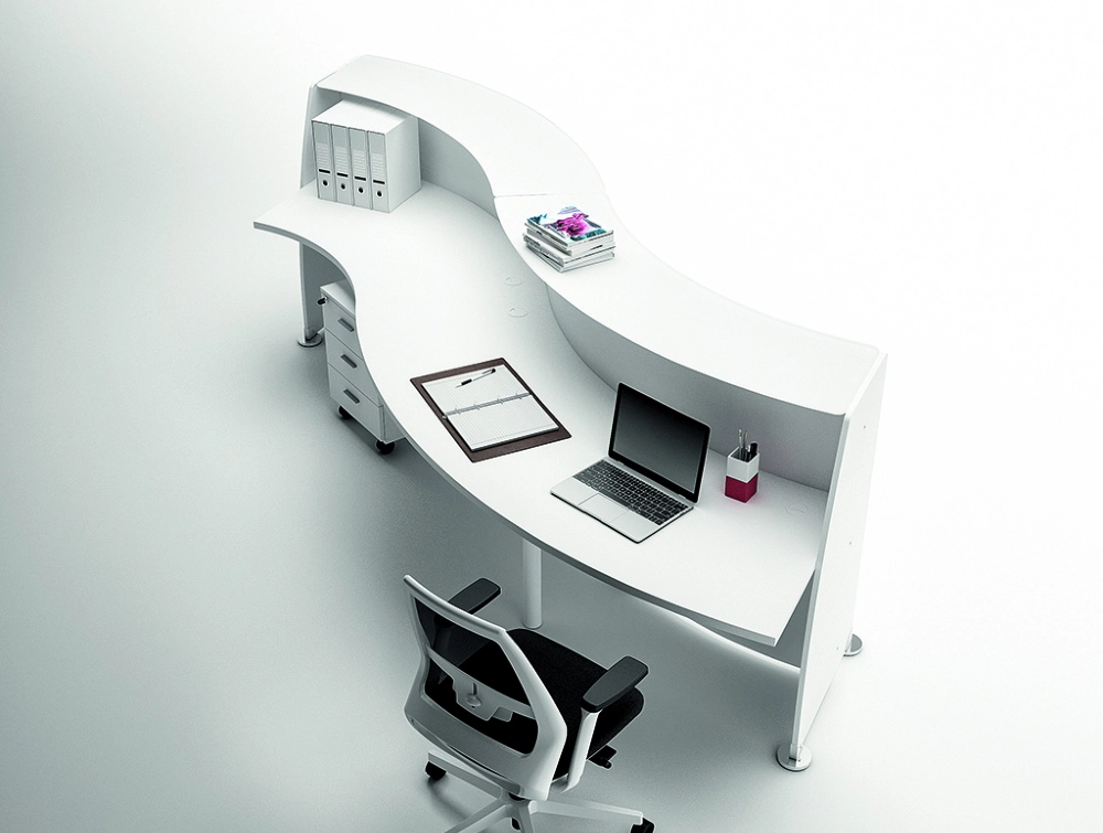 Quadrifoglio Reception Glass Reception Desk