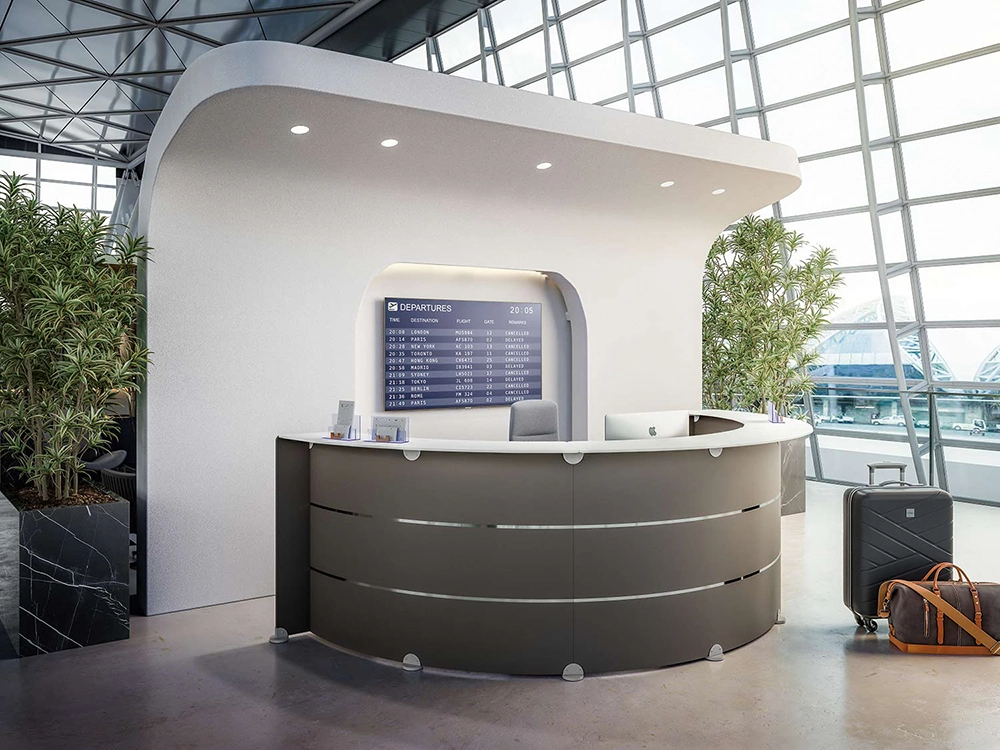 Quadrifoglio Reception Glass Reception Desk