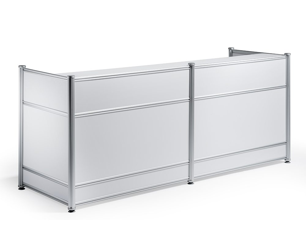 Dynamo High Gloss 2 Seater Reception Unit With Storage In White Reception Desk High Gloss White Featured Image