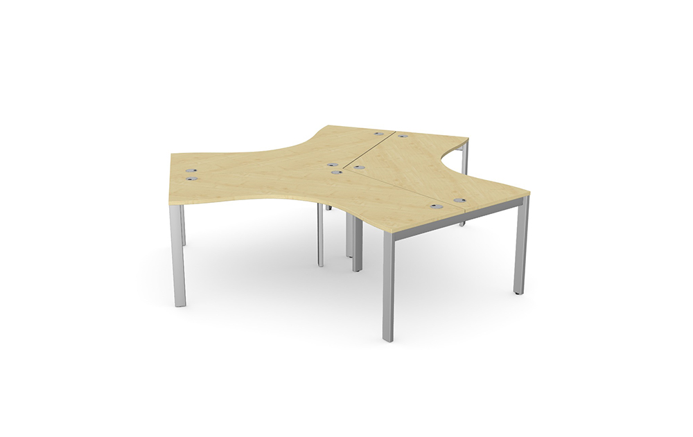 Switch 120 Degree 3 Person Bench with O-Leg