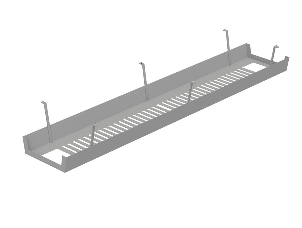 Switch Heavy Duty Desk Cable Tray In Silver Switch Leap Cable Basket 1200 Mm Silver